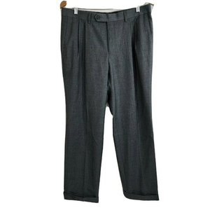 Ralph Ralph Lauren Men's Dress Pants Gray‎ Size 34x30 Suit Cuffed Pleated